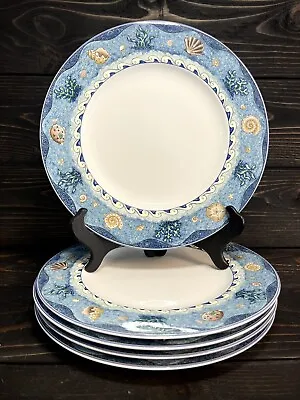 Mikasa Ocean Medley Ultima Plus Fine China HK261 Dinner Plates 10 3/4” Set Of 5 • $147.76