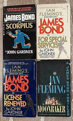 Lot Of 4 James Bond Paperbacks John Gardner Ian Fleming Moonraker More • $11