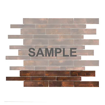 Antique Copper Color Metallic Metal Linear Mosaic Tile Kitchen Wall Backsplash • $3.99