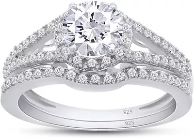 3ct Engagement & Wedding Bridal Ring Set Cubic Zirconia 925 Sterling Silver • $79.73