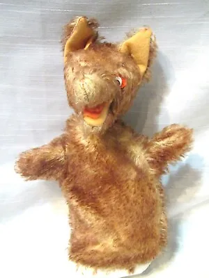 Vintage Schuco Brown Wolf Hand Puppet Mohair Toy Plush 1950s 10  No Tags Or Nose • $32