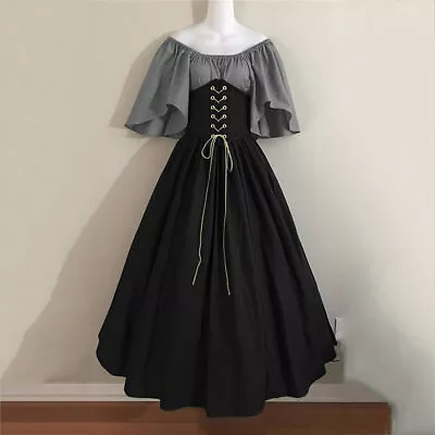 Vitnage Women's Renaissance Dress Medieval Costume Dress With Corset 10 Colors • $35.99