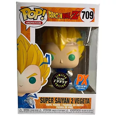 Funko POP Super Saiyan 2 Vegeta #709 Vinyl Figure Glow Chase PX Exclusive New • $34.97