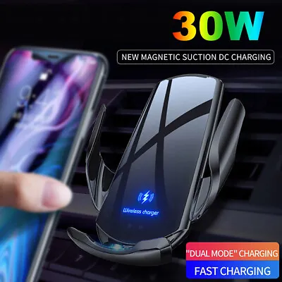 AU 30W Wireless Charging Car Charger Phone Holder For IPhone 13 14 Pro 12 XS 11 • $27.59