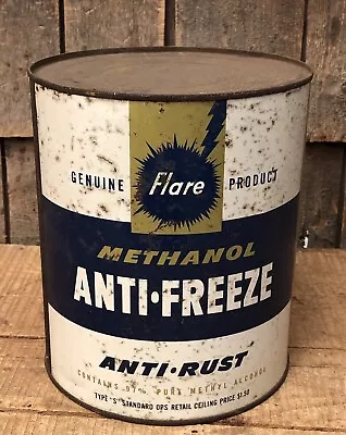 Vintage METHANOL Anti Freeze The Bell Co. Gas Station 1 Gallon Not Oil Can • $65