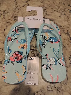 Vera Bradley Flip Flops In  Antilles Treasure  Size Medium 7-8 Brand New • $16