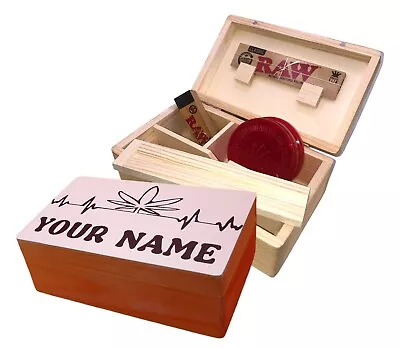 £15.99 • Buy Personalized Rolling Stash Box, Removable Tray & Hidden Compartment Gift Set