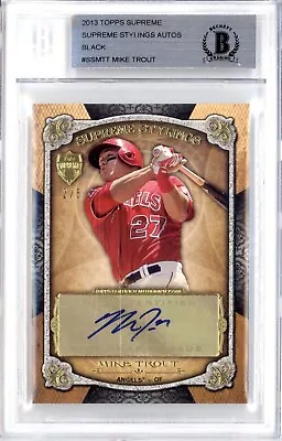 Mike Trout Bgs Auth 2013 Topps Supreme Stylings Baseball Auto Black 2/5 Angels  • $0.99