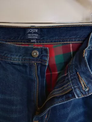 JCrew Men's Jeans. Flannel Lined Dark Wash 34x32. Straight W/Slight Taper Legs • $18