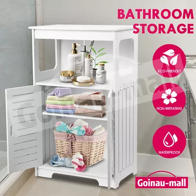 Bathroom Toilet Cabinet Storage Cupboard Tallboy Towel Holder Organiser Stand • $69.39