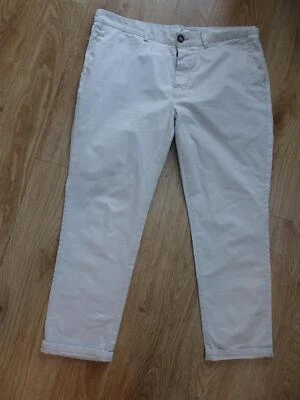 NEXT Mens Light Beige Slim Cropped Chino Trousers WAIST 34 Regular • £9.99