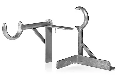 Silver Tap Bracket - Easy Install No Drill Curtain Rod Brackets - Set Of 2 • $12.95