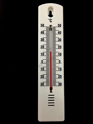 Indoor/Outdoor ℃ Reading Thermometer Centigrade Mercur Home Garden Garage White • $3.99