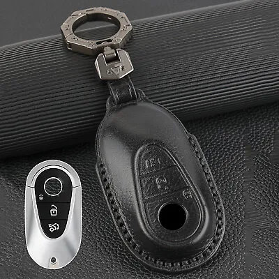 LEATHER Key Case Fob Shell Cover For Mercedes Benz C S Class 2023 W223 206 Chain • $11.99