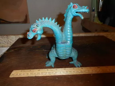 Vintage 1983 Imperial Blue Two Headed Head Dragon Dagger Knight Monster Toy 7.5  • $17.95