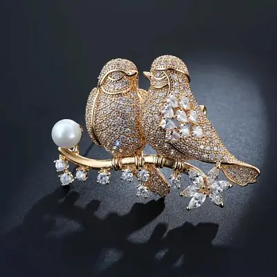 Shiny Rhinestone Classic Bird Brooch Scarf Pin Gift Banquet Accessories Women • $25.98