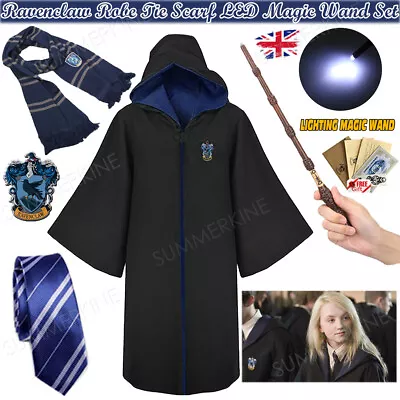 £24.59 • Buy Harry Potter Luna Lovegood Ravenclaw Robe Cloak Tie LED Magic Wand Scarf Costume