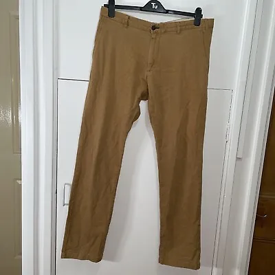 Gant Trousers Chino New Haven Camel Brown Normal Waist Regular Fit Size 36 • £19.99