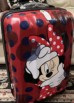 💯% Disney Minnie Mouse Spinner Suitcase Handcarry Cabin Size In Red • £99.99