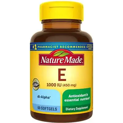 Nature Made Vitamin E 1000 Iu (450 Mg) 60 Sgels • $17.27