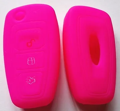 Pink Silicone Car Flip Key Cover Suits Ford Ranger Focus Fiesta Mondeo 2012 2013 • $8.99