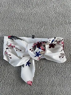 Ladies Zaful Floral Bandeau Tie Top Size Small • £2.75