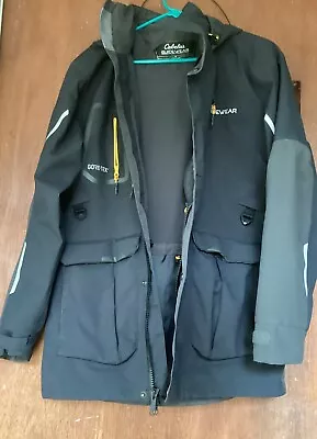 Cabela's Guidewear Gore-Tex Rain Proof Jacket Mens Medium Black/Charcoal Grey • $59.99