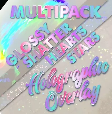 A4 MULTIPACK X4 PATTERNS Self Adhesive Holographic Vinyl Overlay - Cold Laminate • £6.95