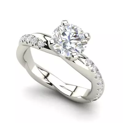 Twist Rope Style 1.5 Carat VS2/H Round Cut Diamond Engagement Ring Treated • $2759.90