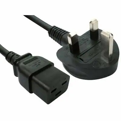 £11.50 • Buy IEC C19 16A UPS / Server Power Lead Cable, C19 Socket To UK Mains Plug, 2M
