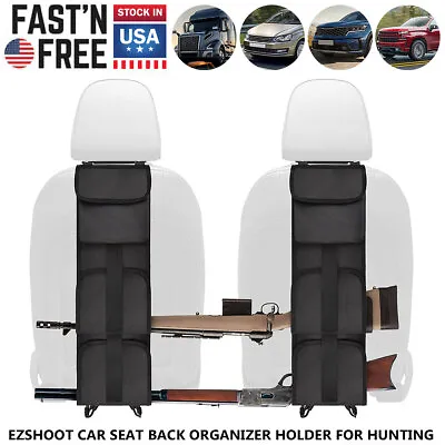 2X Tactical Car Seat Back Organizer Holder Truck Gun Rack W/ Storage For Hunting • $19.99