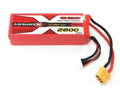 ManiaX 22.2V 2800mAh 70C Lipo Battery Pack : MX2800-6S-70 • £86.99