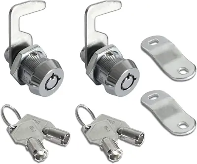 $13.90 • Buy 2 Pack Toolbox Lock 5/8  Tubular Cam Replacement Lock Hook Cam Keyed Alike With