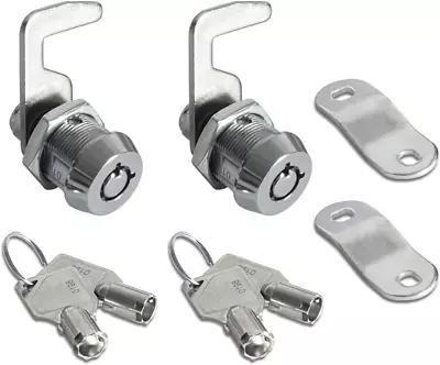 2 Pack Toolbox Lock 5/8  Tubular Cam Replacement Lock Hook Cam Keyed Alike With • $13.84