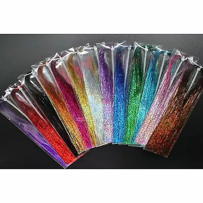 13 Packs 13 Colors 0.3mm Holographic Flashabou Glittering Tinsel Sparkle Flash • $24.52
