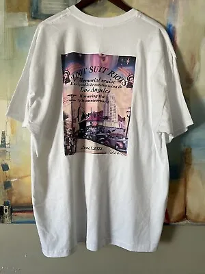 Zoot Suit Riots Memorial Cruise White Shirt Size LARGE By American Apparel • $30