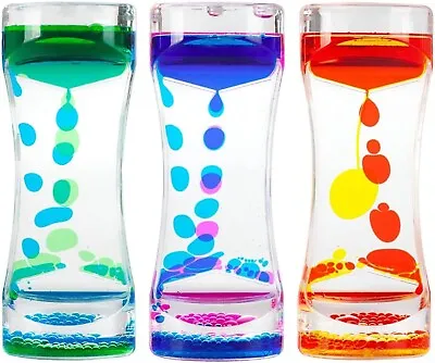 Liquid Motion Bubbler - Sensory Liquid Timer 3 Pack Autism Sensory Toys Kids • $19.40