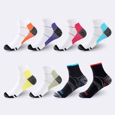 £2.87 • Buy Compression Socks Arch Ankle Mens Womens Plantar Fasciitis Running Support S-XL