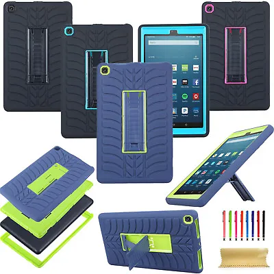 For Amazon Kindle Fire HD8 8 Inch 2017&2018 Rugged Rubber Armor Case Stand Cover • $12.59