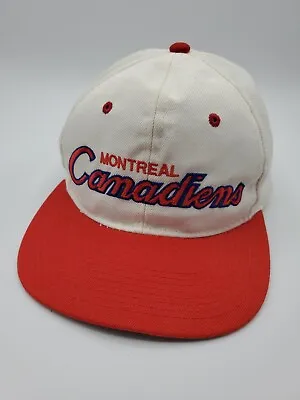 Vintage Sports Specialties Montreal Canadians Hockey White Snapback Cap Hat • $78