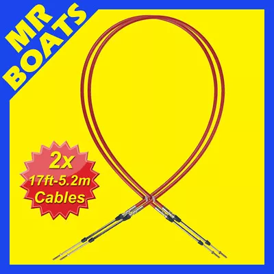 2 X 17FT 5.2m BOAT Throttle Control Cable 33C Yamaha Parsun Outboard FREE POST • $130.70