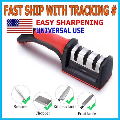 Knife Sharpener Professional Ceramic Tungsten Kitchen Sharpening System 3 Stage • $4.95