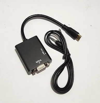 Mini HDMI To VGA Converter Adapter With Audio Output For Camera HDTV Computer    • $2.99