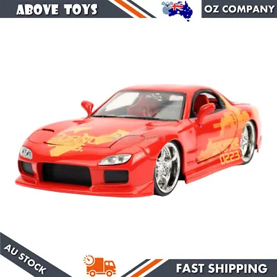 Jada 1:24 Scale Fast & Furious Orange Julius '93 Mazda RX-7 Diecast Car Model • $57.89