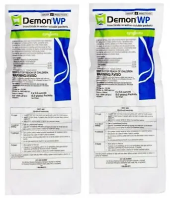 $34.40 • Buy Demon WP Insecticide 2 Envelopes Containing 4 Water-Soluble 9.5 Gram Packets... 