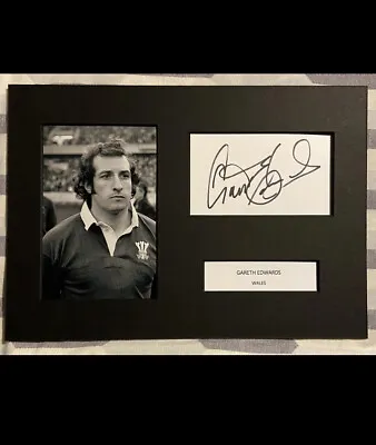 Gareth Edwards - Wales British & Irish Lions Rugby Signed A4 Display Mount +coa • £64.99