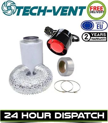£39.99 • Buy Fan & Filter Extraction Kit Hobby Carbon Filter 4  5  6   Inch Hydroponics