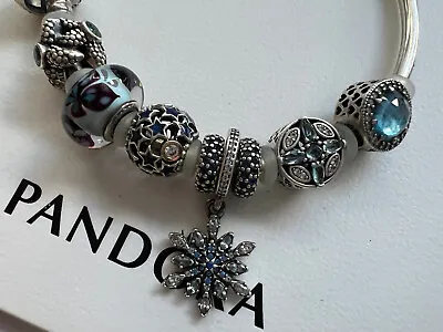 $42 • Buy Pandora Blue Charms And Spacers-butterfly, Snowflake, Blue Star Night