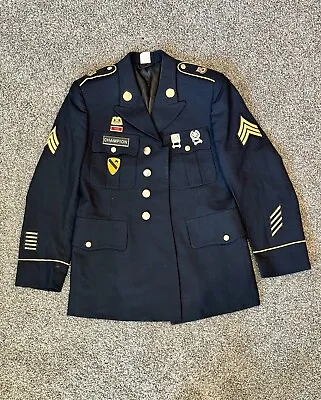 Vintage US Army Bremen-Bowdon Dress Blue Service Uniform Jacket Coat Size 38S • $79.99