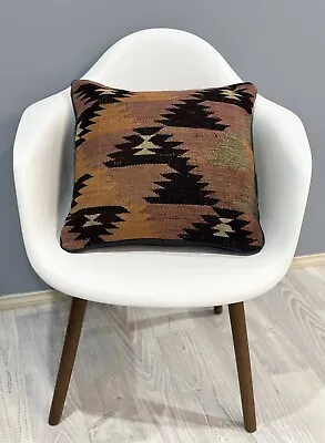 Genuine Afghan Handwoven Kilim Cushion Cover ( 45 CM X 45 CM ) AF # 11 • $49